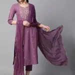 Fashtown Women Viscose Rayon Kurti Pant Dupatta Set