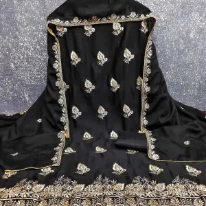 BRAD LEEZO Unstitched Chiffon Salwar Suit Material Embroidered