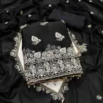 BRAD LEEZO Unstitched Chiffon Salwar Suit Material Embroidered